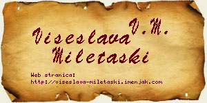 Višeslava Miletaški vizit kartica
